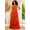 Backless Dera Dress with Built-In Bra Support — Swahili Dera Halter Dress, No Bra Needed African Baati Dirac, One Size Vacation Holiday Wear