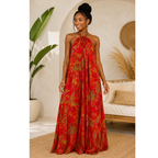 Backless Dera Dress with Built-In Bra Support — Swahili Dera Halter Dress, No Bra Needed African Baati Dirac, One Size Vacation Holiday Wear