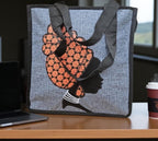 African Print Bag | Embroidered Africa Silhouette Work Bag | Kitenge Laptop Tote | Handmade Tanzania | Ships from Germany