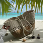 Handwoven Cotton Rope Tote Bag | Boho Coastal Shoulder Bag | Strand Geflochtene Tasche | Straw Beach Bags | Flechttaschen Ships from Germany