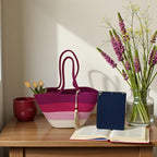 Beach Bag Cotton Rope | Gradient ToteBag with Tassel | Handwoven Flechttasche | Boho-Beach Carryall | Summer Purse Women |Ships from Germany