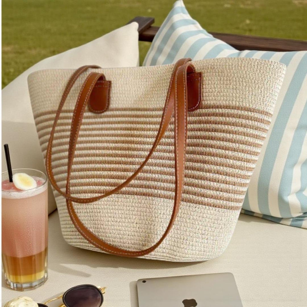 Straw Bag for Women |African woven Straw-beach- bags |Sisaltasche Flechttasche |Woven-Leather Tote |Sisal African basket |Ships from Germany