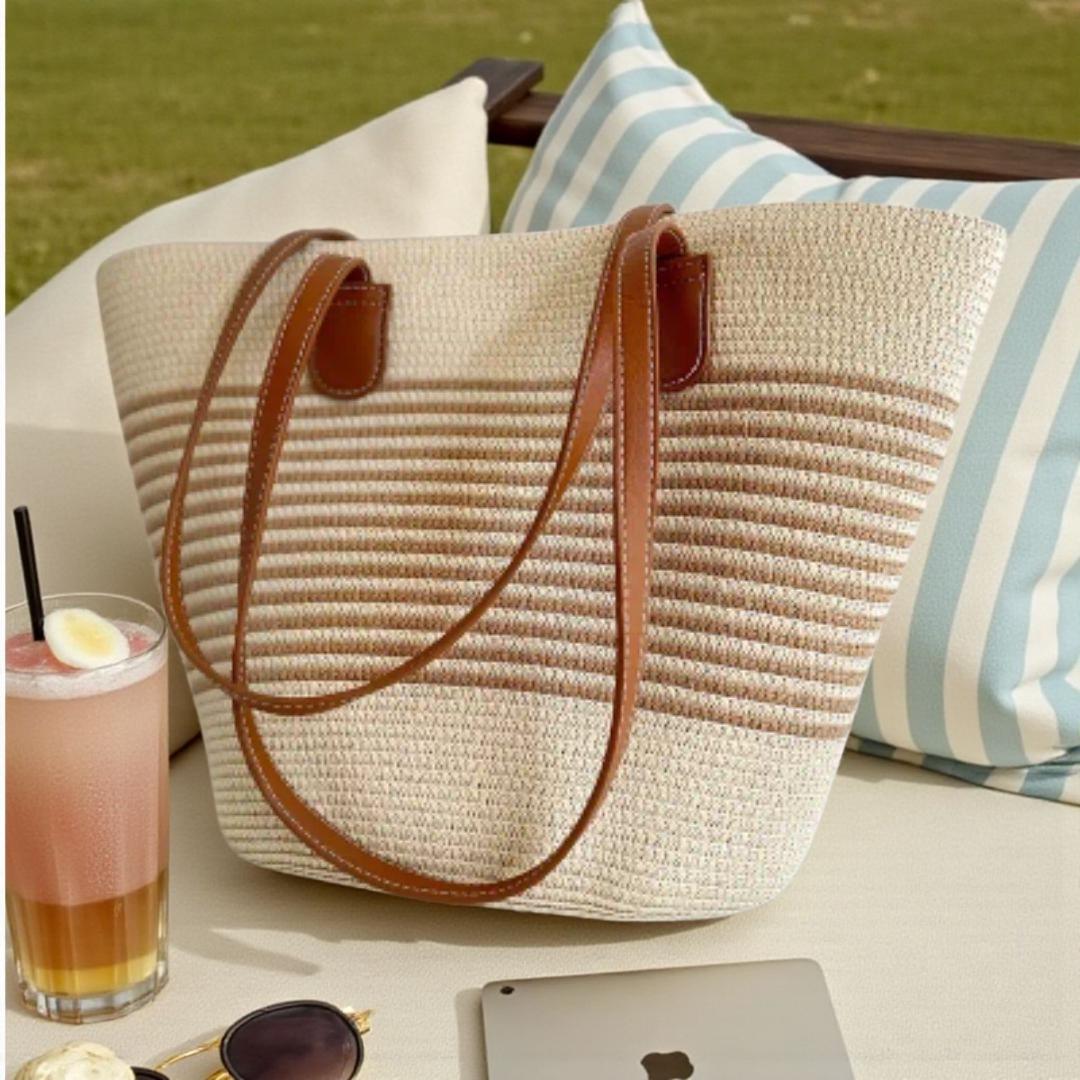 Straw Bag for Women |African woven Straw-beach- bags |Sisaltasche Flechttasche |Woven-Leather Tote |Sisal African basket |Ships from Germany