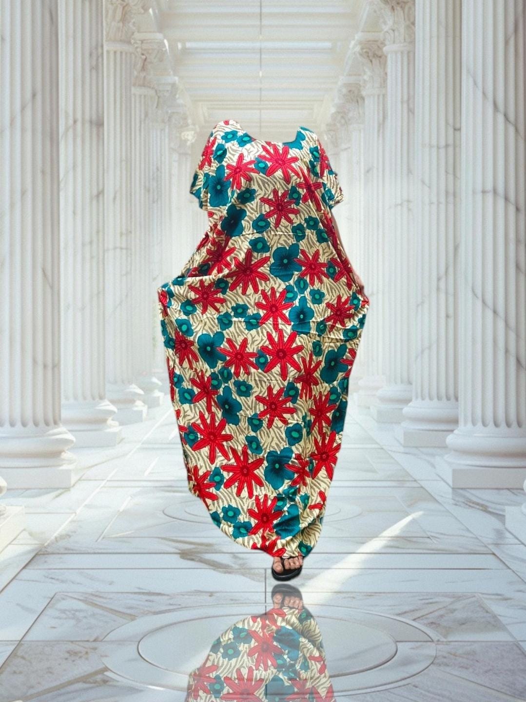 Swahili Dera Dress | Kenyan Deera | Somali Baati Kaftan | Dirac | Free Size African Print Dira | Baati cusub | Ships from Germany