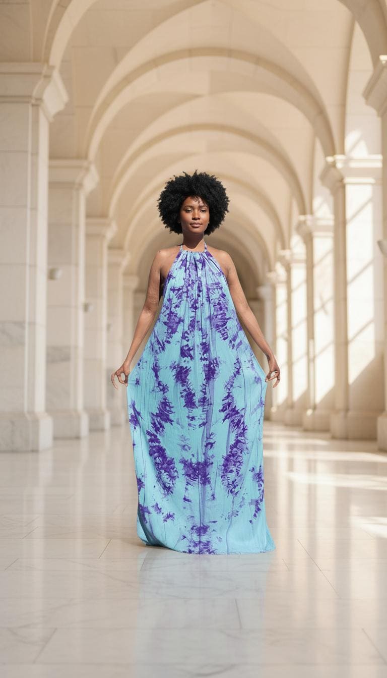 Backless Dera Dress WITH Inbuilt Bra | Swahili Dirac Kaftan | Rückenfreies Deera Maxi Kleid I Made in Kenya | Ships from Germany