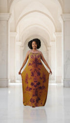 Backless Dera Dress WITH Inbuilt Bra | Swahili Dirac Kaftan | Rückenfreies Deera Maxi Kleid I Made in Kenya | Ships from Germany