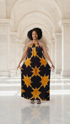 Backless Dera Dress WITH Inbuilt Bra | Swahili Dirac Kaftan | Rückenfreies Deera Maxi Kleid I Made in Kenya | Ships from Germany