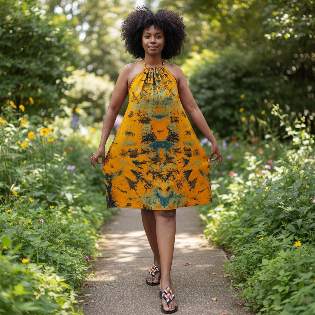 Short Backless Dera Dress NO Inbuilt Bra | Rückenfreies Deera Maxi Kleid | Swahili Dirac Kaftan | Made in Kenya Dira | Ships from Germany