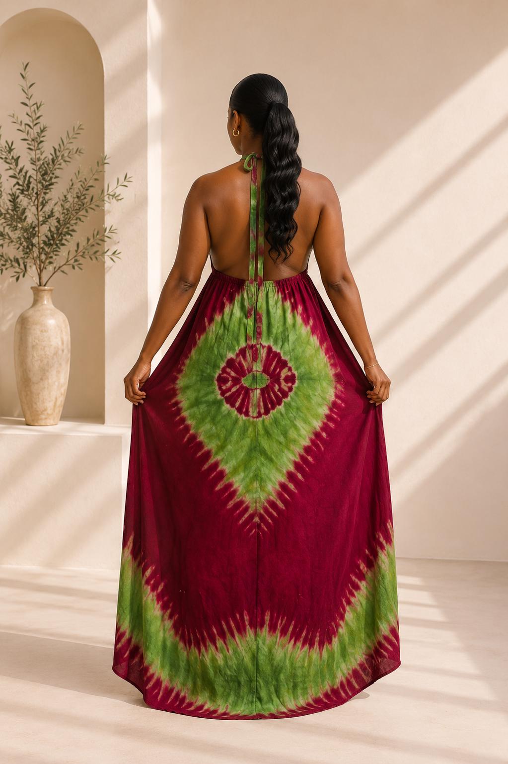 Backless Dera Dress WITH Inbuilt Bra | Swahili Dirac Kaftan | Rückenfreies Deera Maxi Kleid I Made in Kenya | Ships from Germany