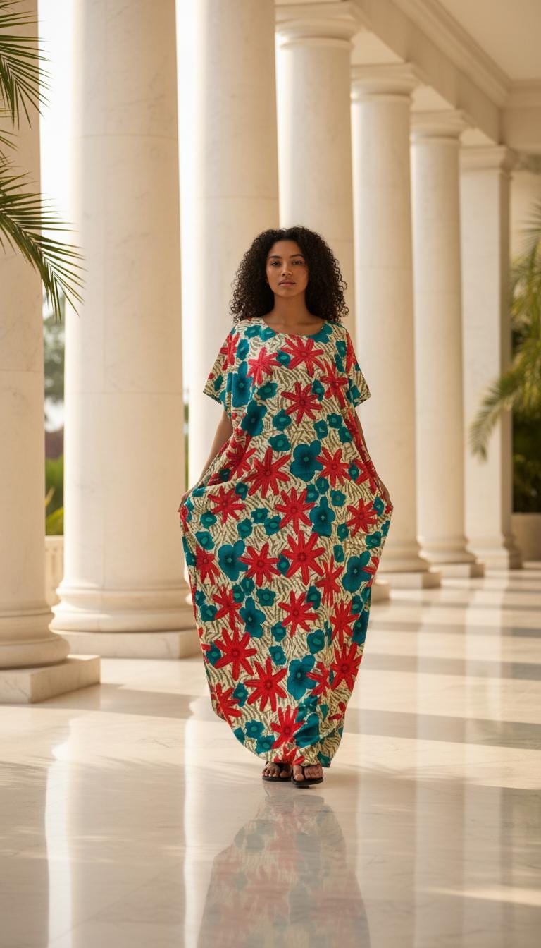 Kenyan Swahili Dera Dress: Dira Dirac | Somali Baati Kaftan | Authentic Coasterian Free Size African Deera | Ships from Germany