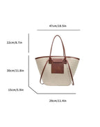 Large Capacity Cream Woven Tote Bag | Palm Straw Summer Bag for Women | Flechttasche | Beach Vacation Natural Braided Raffia Straw-Handbag