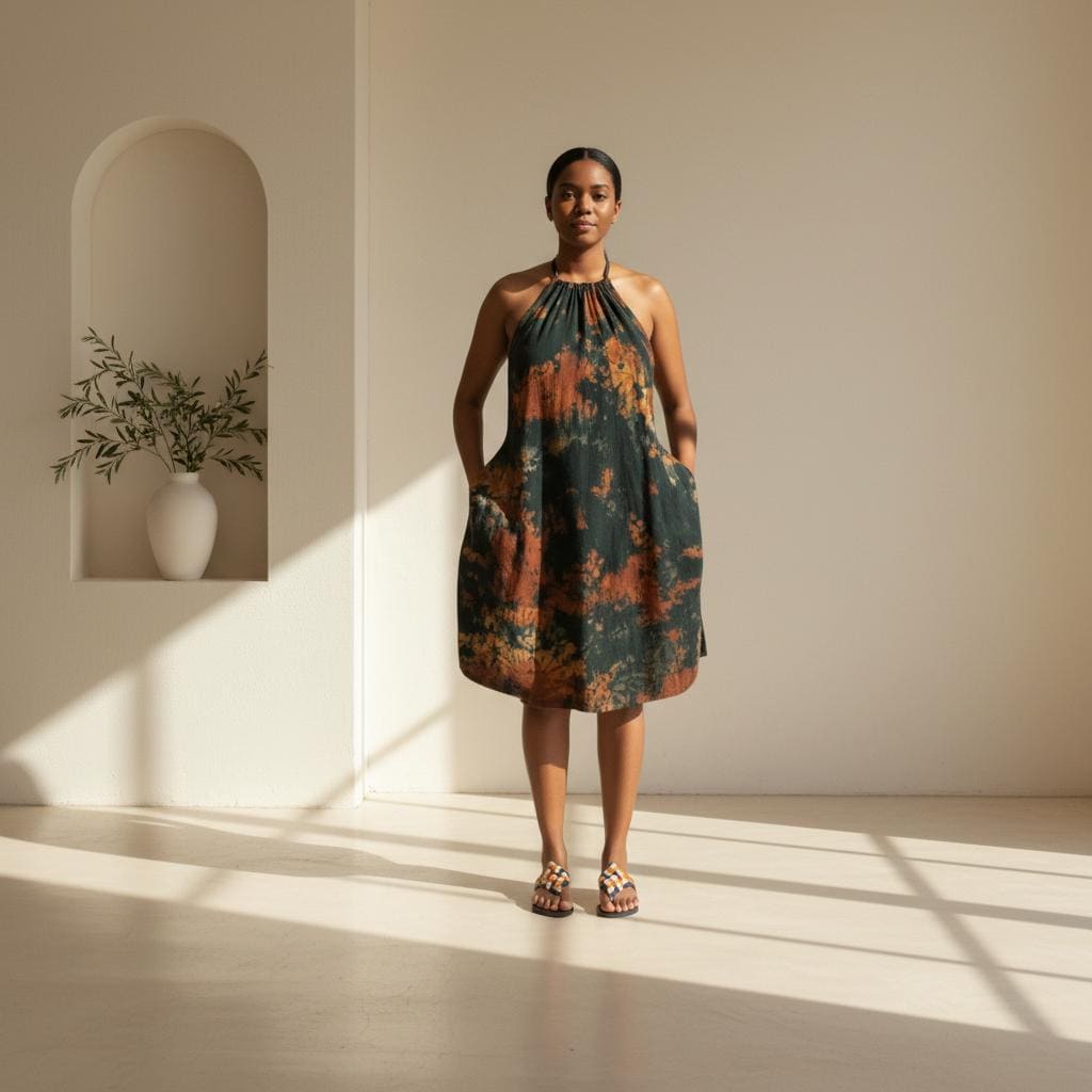 Short Backless Dera Dress WITH Inbuilt Bra | Rückenfreies Deera Maxi Kleid | Swahili Dirac Kaftan | Made in Kenya Dira | Ships from Germany