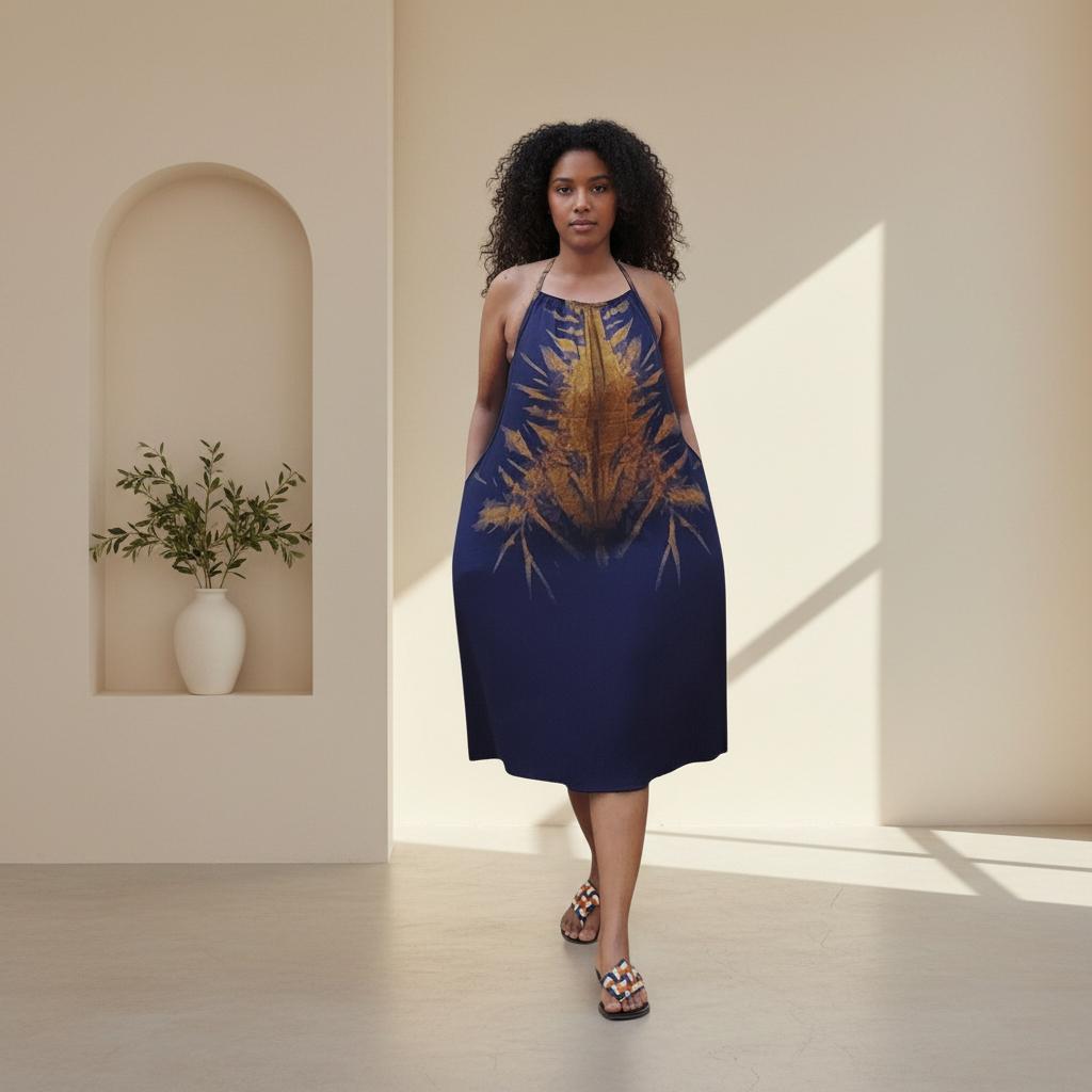Short Backless Dera Dress WITH Inbuilt Bra | Rückenfreies Deera Maxi Kleid | Swahili Dirac Kaftan | Made in Kenya Dira | Ships from Germany