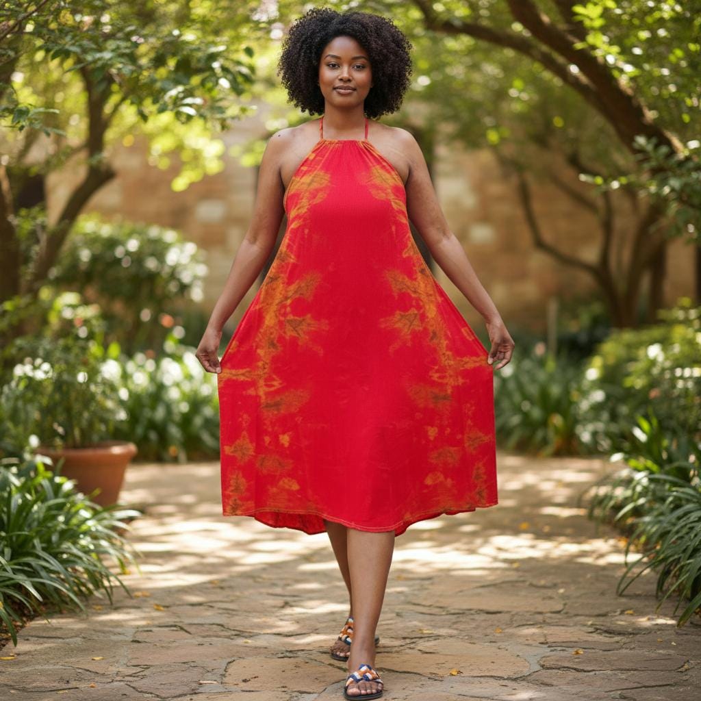Short Backless Dera Dress NO Inbuilt Bra | Rückenfreies Deera Maxi Kleid | Swahili Dirac Kaftan | Made in Kenya Dira | Ships from Germany