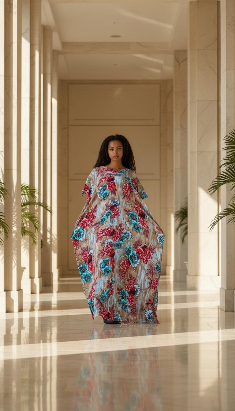 Kenyan Swahili Dera Dress: Dira Dirac | Somali Baati Kaftan | Authentic Coasterian Free Size African Deera | Ships from Germany