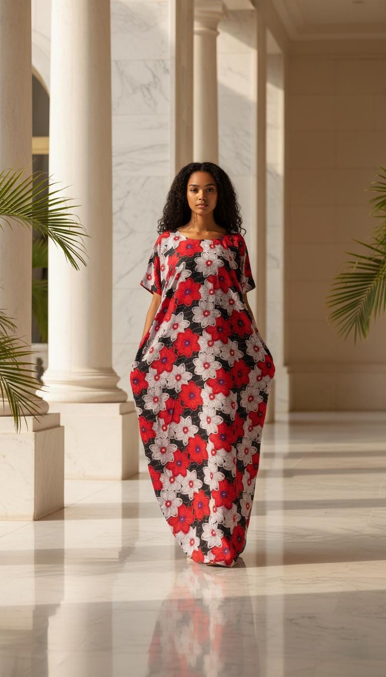 Kenyan Swahili Dera Dress: Dira Dirac | Somali Baati Kaftan | Authentic Coasterian Free Size African Deera | Ships from Germany