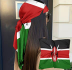 Kenya Flag Headscarf | Kenyan Pride Square Scarf Shawl | Diaspora Head Wrap | Kopftuch Kenia | Jamhuri Gift | Ships from Germany