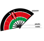 Kenya Flag Folding Fan | Maasai Shield Kenyan Pride Gift | Decorative Hand Fan | Jamhuri Diaspora Souvenir | Ships from Germany