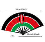 Kenya Flag Folding Fan | Maasai Shield Kenyan Pride Gift | Decorative Hand Fan | Jamhuri Diaspora Souvenir | Ships from Germany