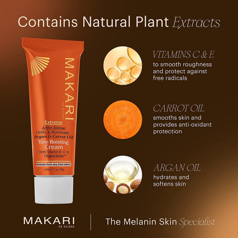Makari Extreme Active Intense Tone Boosting Gel 50g | Argan & Carrot Oil