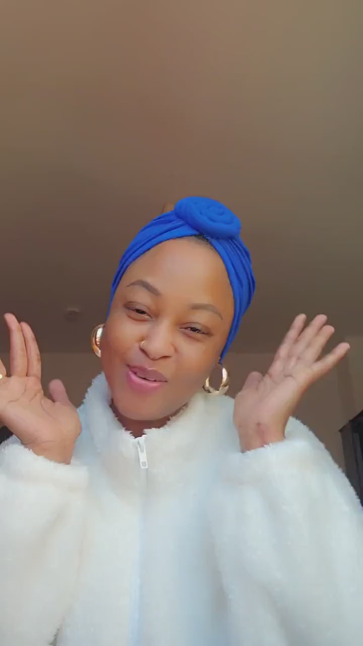 Pre-Tied Kenyan Top Knot Cotton Turban | Eco-Friendly Unisex Hair Cover | Hijab Tichel Tulband Friendly | Ships from Germany
