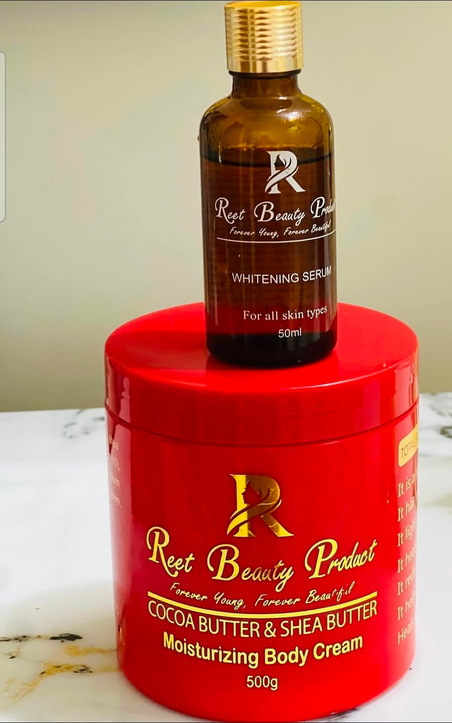 3in1 Reet Beauty Brightening Skincare Set – Serum, Body Oil & Shea Butter Cream | Smooth, Glowing Skin - 3in1