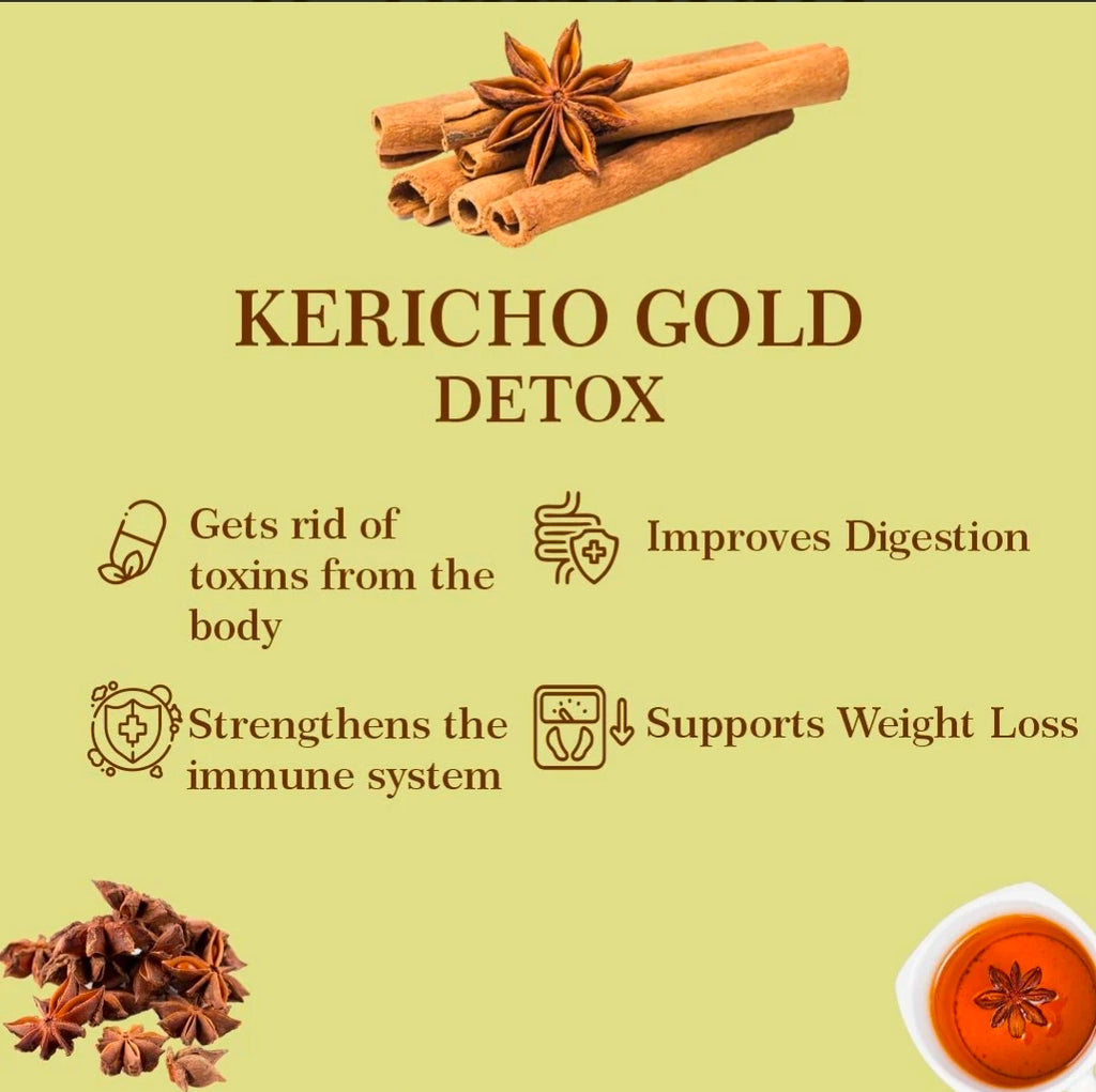 Kericho Gold Detox Tea – Kenyan Herbal Wellness Tea | Caffeine-Free Herbal Blend - 20 Tea Bags